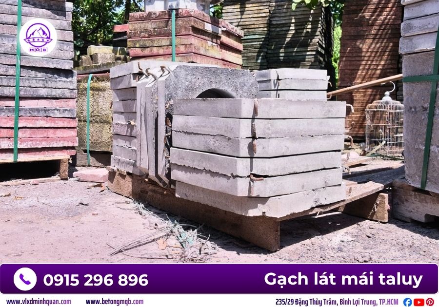 Gạch lát mái taluy đúc sẵn giá sỉ tại xưởng Minh Quân MQB 12 gach lat mai taluy duc san