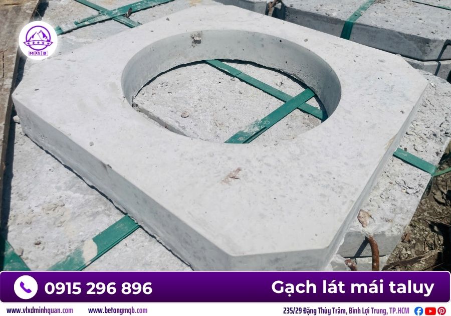 Gạch lát mái taluy đúc sẵn giá sỉ tại xưởng Minh Quân MQB 10 gach lat mai taluy gia re