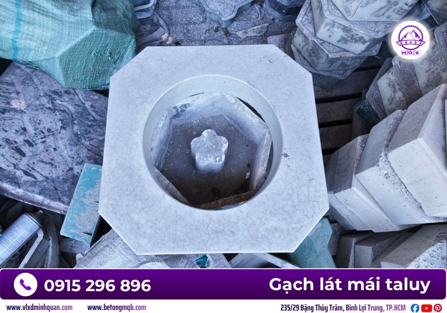 Gạch lát mái taluy đúc sẵn giá sỉ tại xưởng Minh Quân MQB 11 gach lat mai taluy minh quan mqb