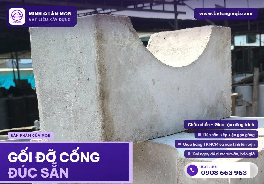 Gối đỡ cống bê tông sản xuất theo yêu cầu