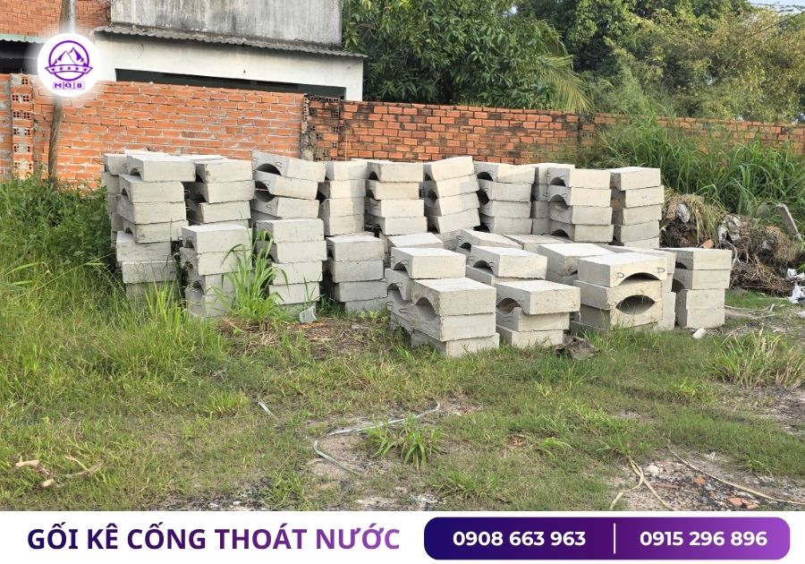 Báo giá gối kê cống D300 tại xưởng Minh Quân MQB 10 goi ke cong D300 duc san