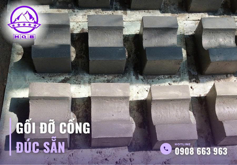 Lắp đặt gối đỡ cống bê tông đúc sẵn