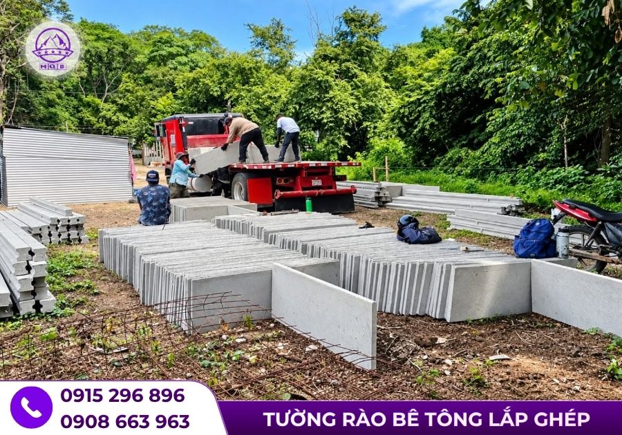 Tấm bê tông làm hàng rào có thể rút ngắn những công đoạn nào tại công trường 4 Tấm bê tông làm hàng rào giá rẻ